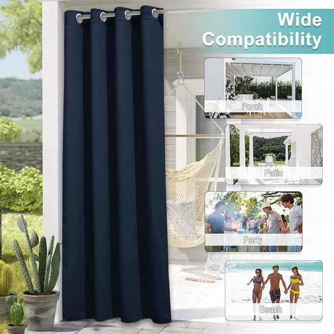 NICETOWN Bedroom Curtain for Patio Room Darkning 84 inch Long, Rustproof - Image 6