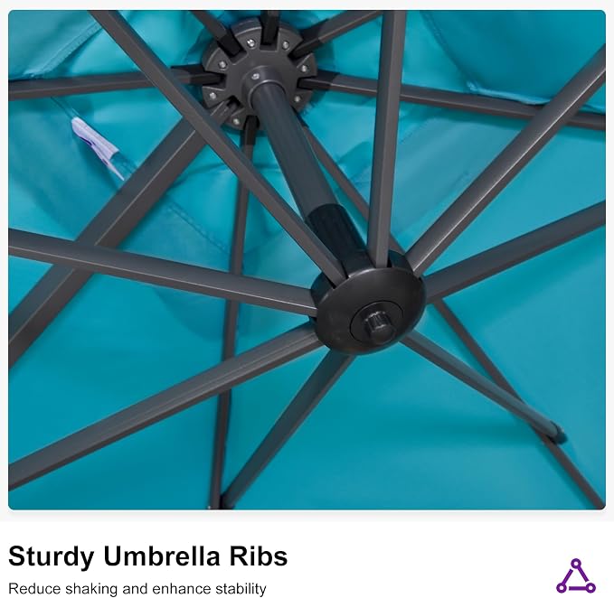 PURPLE LEAF 11.5' X 11.5' Telescopic Patio Umbrella - Image 8