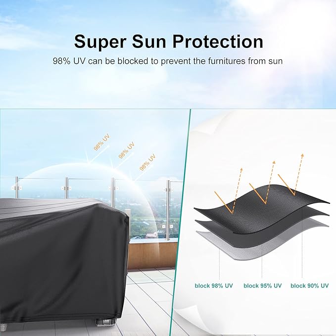 Patio Furniture Covers, Heavy Duty Outdoor Furniture Cover Waterproof, - Image 4