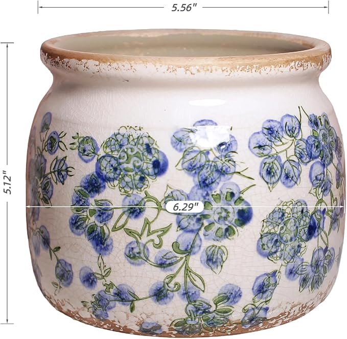 Ceramic Planters Spring Decor, 6.29in Country Cottage Plant Pots - Image 3