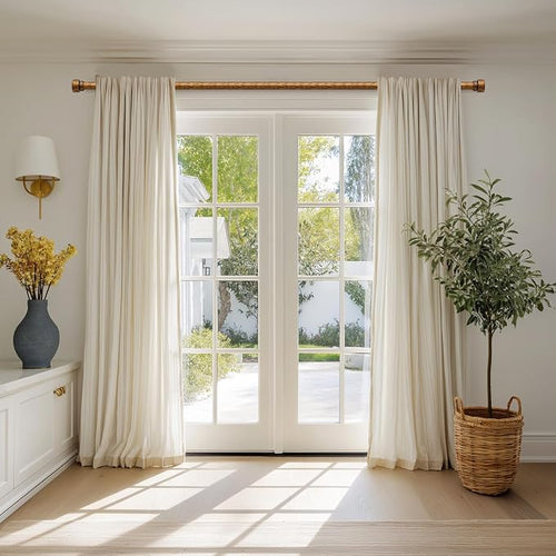 2 Pack Retro Gold Curtain Rods Set - Image 2