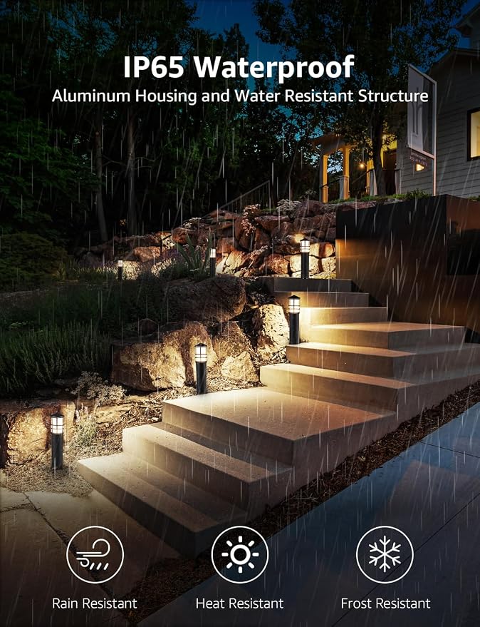 SUNVIE 8-Pack Low Voltage Pathway Lights 3W LED Landscape Pathway Lighting - Image 5