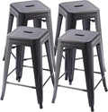 Stackable Metal Bar Stool Backless Indoor-Outdoor Counter Stools Fullmetal by VENIHOME