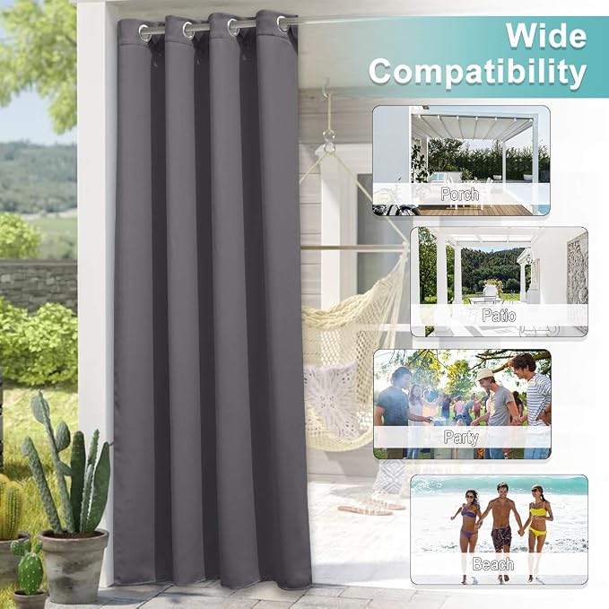 NICETOWN 2 Panels Outdoor Curtains - Image 6