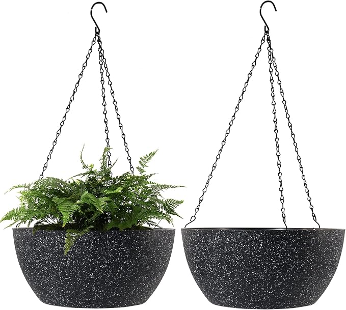 WOUSIWER 13 inch 2Pack Large Hanging Planters by WOUSIWER