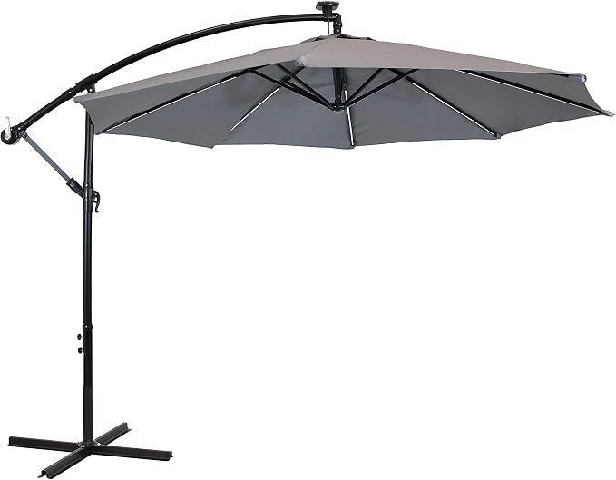 Sunnydaze 10' Solar Offset Patio Umbrella - Image 10