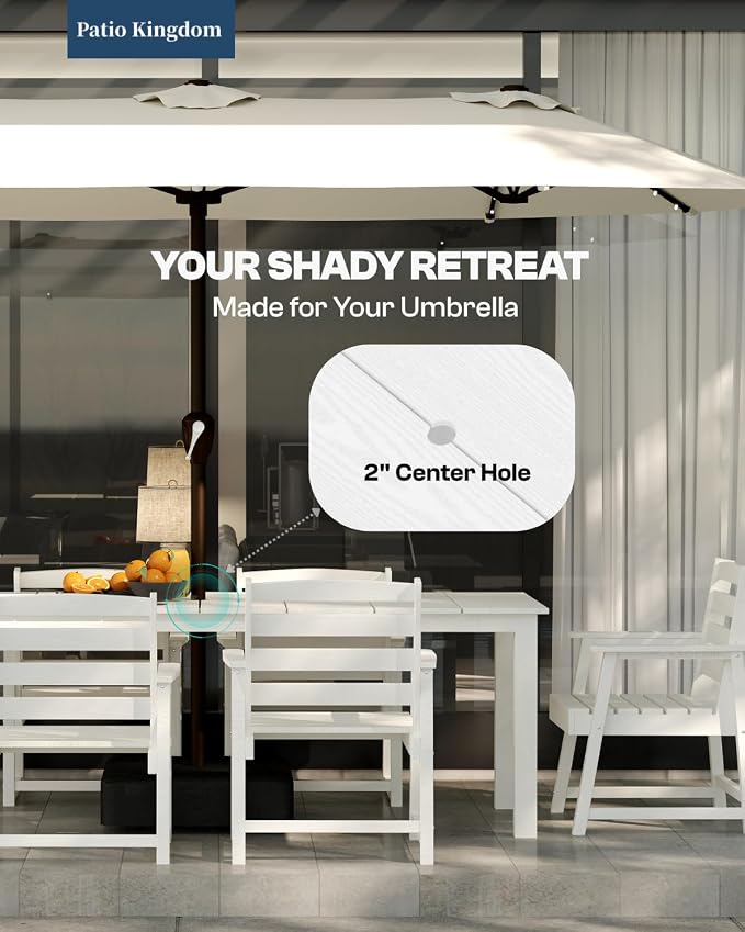 5-Piece White Outdoor Dining Set - Image 4