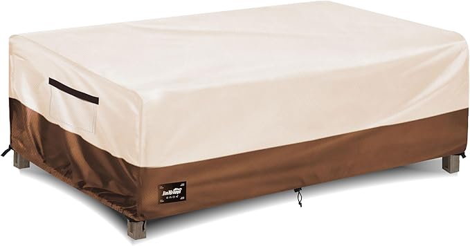 JinHrtoyi Patio Coffee Table Cover, 42Wx26Dx16H Inches 100% Waterproof Heavy by JinHrtoyiFurnitureCovers