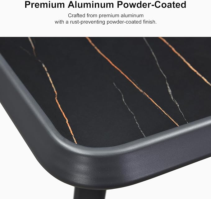 PURPLE LEAF Outdoor Aluminum Counter Height Bistro Stool Table - Image 4