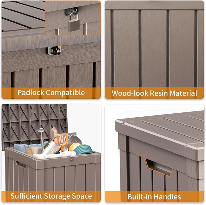 EasyUp 50 Gallon Deck Box Outdoor Storage Box - Image 6