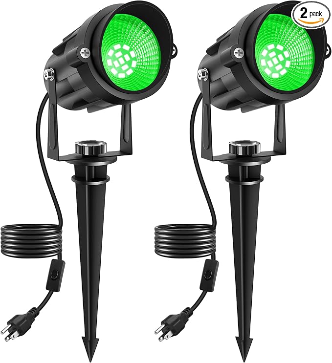Green LED Spot Lights Outdoor, 14 LED Landscape Lighting by CREPOW
