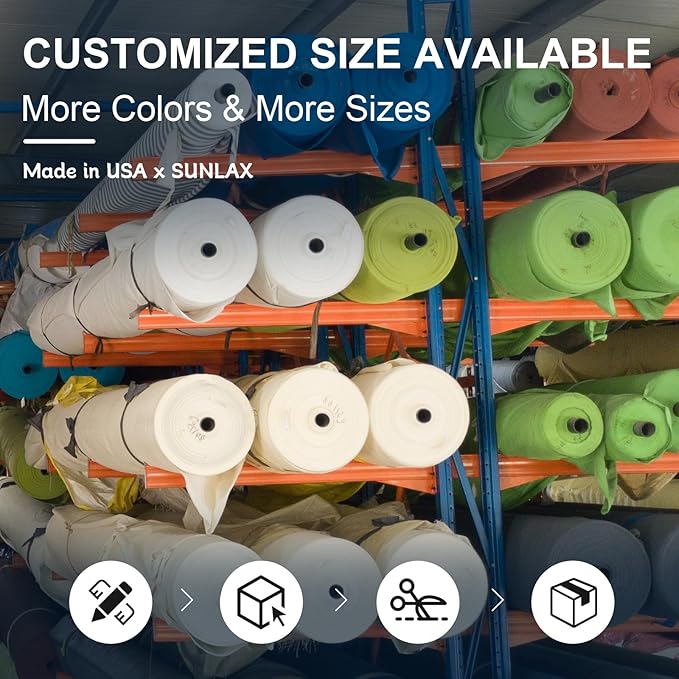 SUNLAX Sun Shade Sail 7' x 20' Butter Cream Rectangle Canopy Sail Shade Cover - Image 5