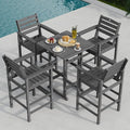 Patio Bar Table, Adirondack Chairs and Table 5 Pieces Set, Bar Height Chairs by Orbcove