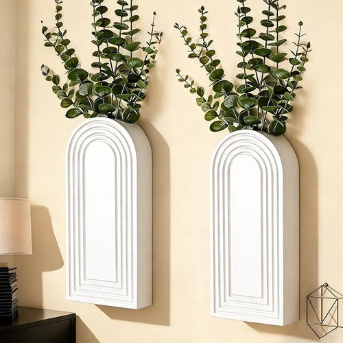 2 Pack Wooden Wall Vase Set, Boho Hanging Planter by Unknown