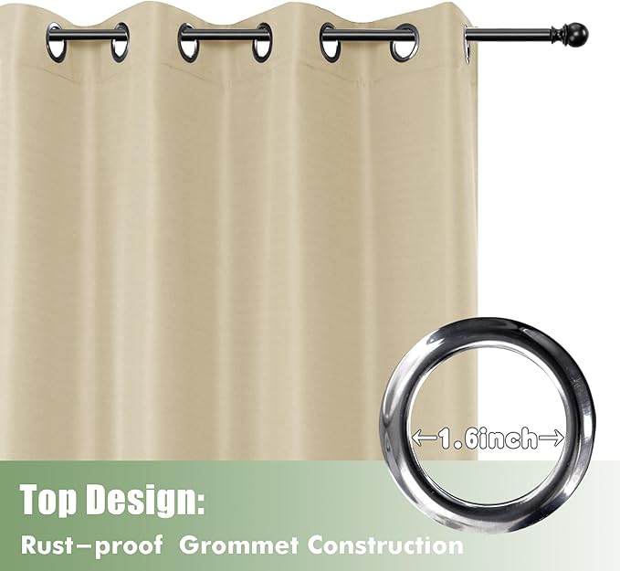 HolidayIdeas Outdoor Curtains for Patio Waterproof, 6 Panels - Image 4