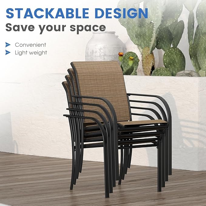 VICLLAX Patio Dining Set for 8, Outdoor Furniture Set Includes 53" Round Patio - Image 6