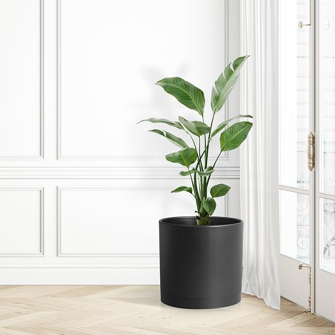 12 inch Large Deep Plant Pots for Outdoor Indoor Plants, Tall Cylinder Flower - Image 7