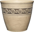 Classic Home and Garden Corinthian Resin Flower Pot Planter, Ivory Ash by ClassicHomeandGarden