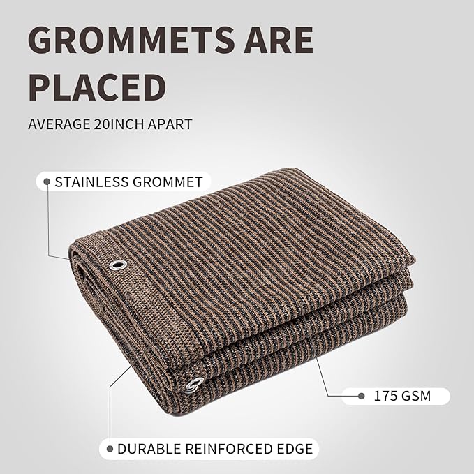 LOVE STORY Custom Size 3.3'x8' Brown Balcony Privacy Screen, UV Block Privacy - Image 6