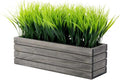 MyGift 14 Inch Artificial Green Grass Plant in Vintage Gray Wood Planter Window by MyGiftHome