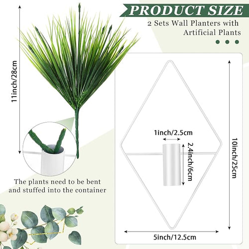 2 Pieces White Wall Decor Hanging Planters - Image 2