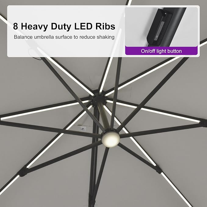 PURPLE LEAF 10 Feet Patio Umbrella - Image 6