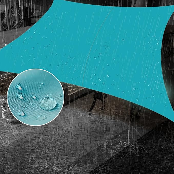 SUNNY GUARD Waterproof Sun Shade Sail 8' x 15' Turquoise Blue Rectangle UV by SUNNYGUARD