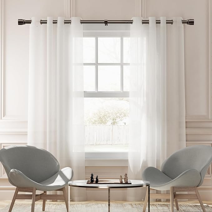 1” Diameter brown curtain rod Itself is 30 to 90 inch. 1 Pack Fits 30-84 inch - Image 6