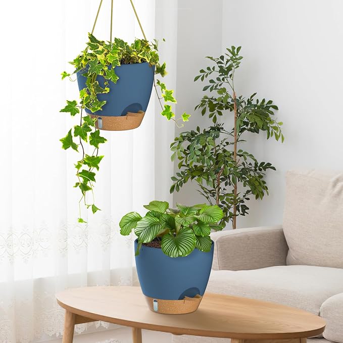 ZMTECH Hanging Planter 8 Inch, 2 Pack Hanging Baskets - Image 5
