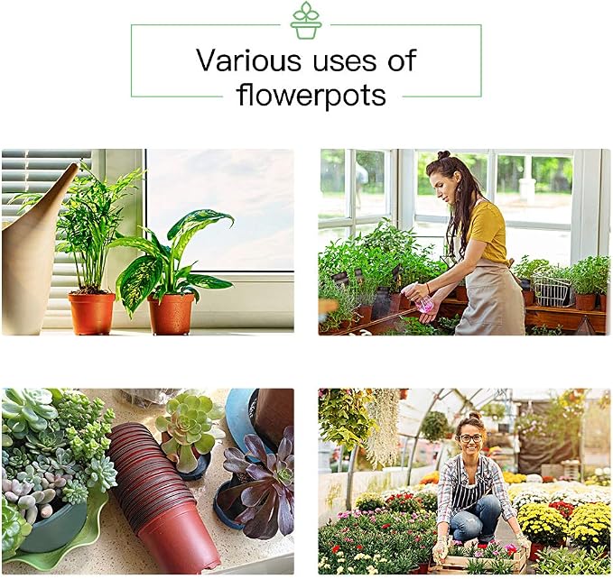 JERIA 100-Pack 4 Inch Plastic Plant Nursery Pots Come - Image 7