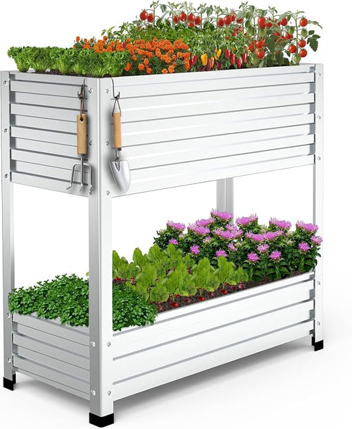 2-Tier Galvanized Raised Garden Bed by Cybrasc