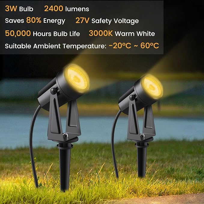 Low Voltage Landscape Lighting, 8 Pack Outdoor LED Landscape Spotlights - Image 4