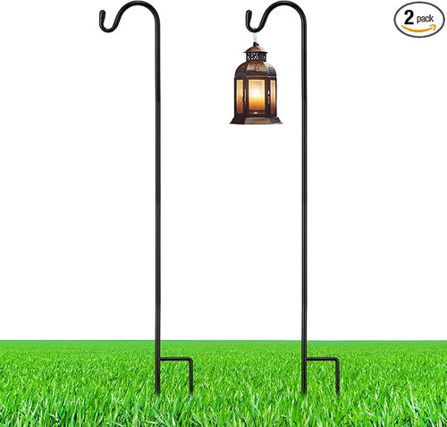 2 Pcs 24 Inch Shepherds Hook for Outdoor Adjustable Bird Feeder Pole Metal by Yetene