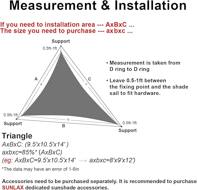 SUNLAX Sun Shade Sail 17' x 24' x 29.4' Sand Rectangle Canopy Sail Shade Cover - Image 2