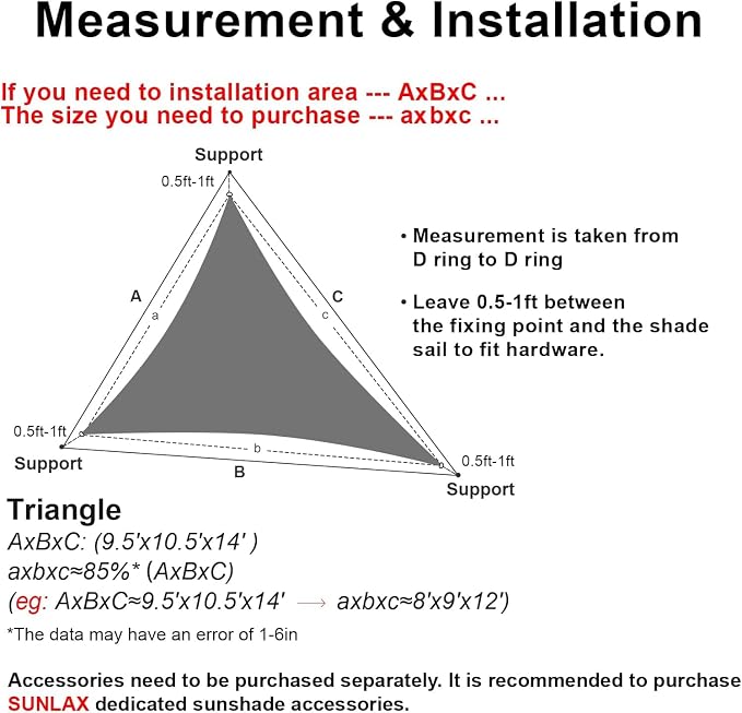 SUNLAX Sun Shade Sail 7' x 13' x 14.8' Brown Rectangle Canopy Sail Shade Cover - Image 2