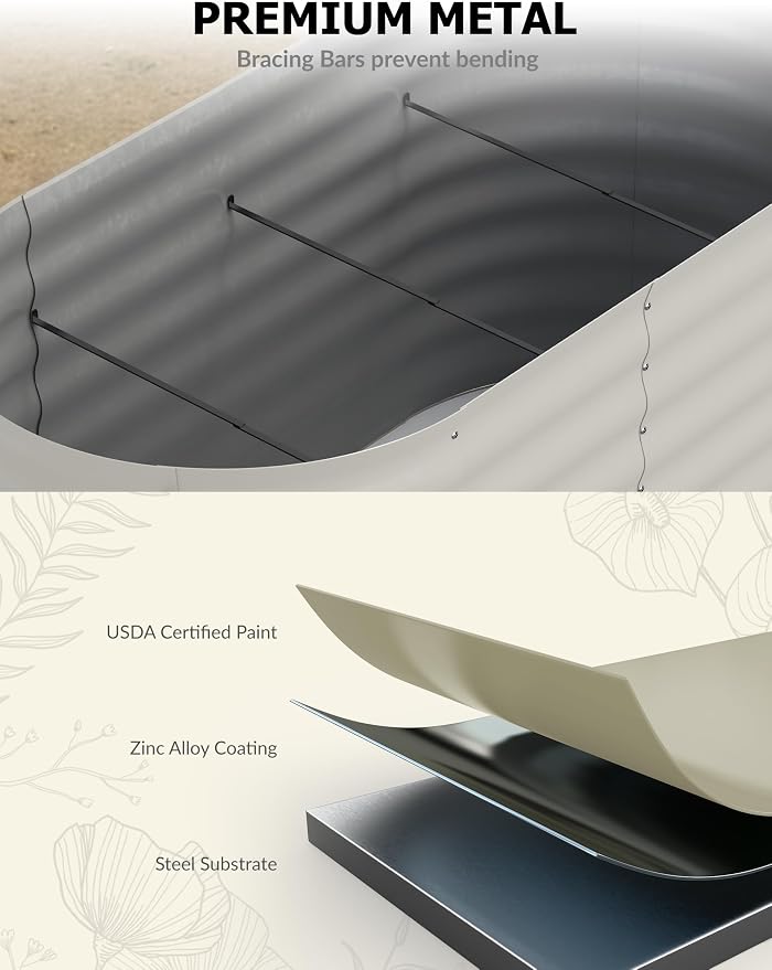 GarveeLife 8x4x2 ft Galvanized Raised Garden Bed - Image 2