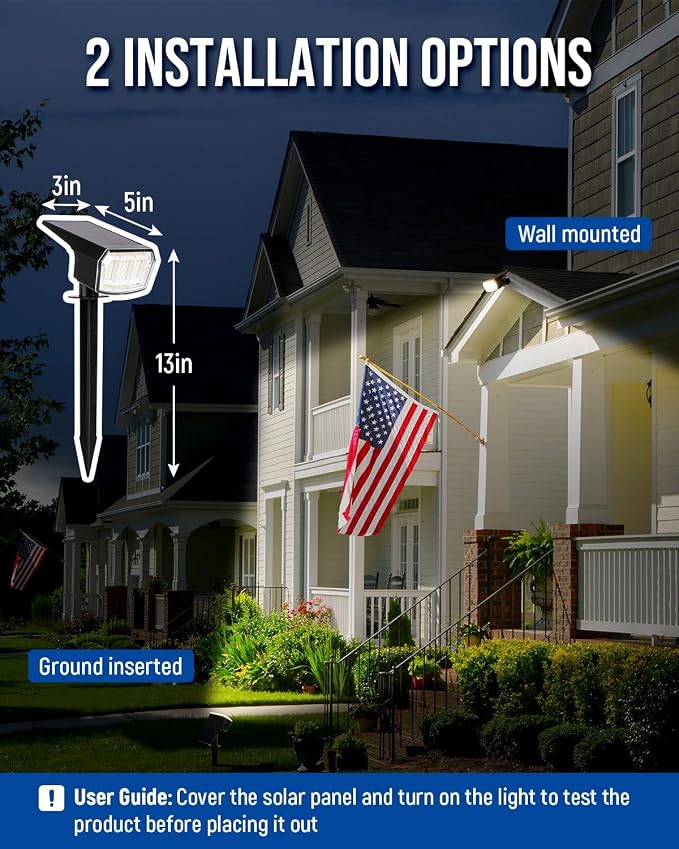 Solar Spot Lights Outdoor IP67 Waterproof 6 Pack, 63 LED 3 Modes Solar - Image 8