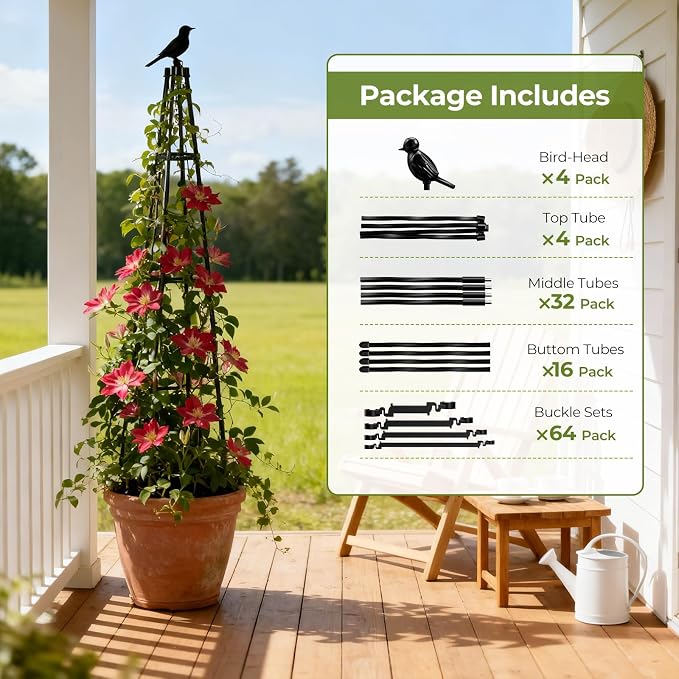 4 Pack Garden Trellis for Climbing Plants Outdoors, Vegetables - Image 7