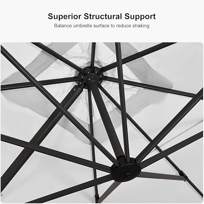 PURPLE LEAF 10' X 13' Patio Umbrella Outdoor Cantilever Rectangle Umbrella - Image 3