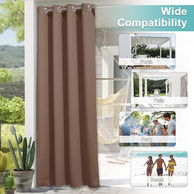 NICETOWN 2 Panels Blackout Outdoor Curtains - Image 6