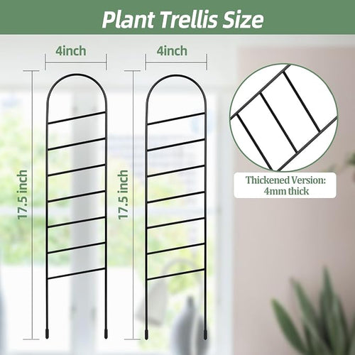 17.5 Inch Indoor Plant Trellis for Climbing Plants, Small Metal Garden Trellis - Image 2