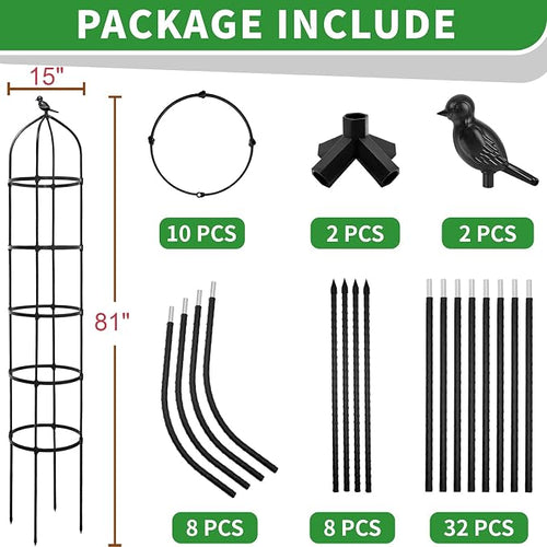 2-Pack 6.7FT Garden Obelisk Trellis - Image 2