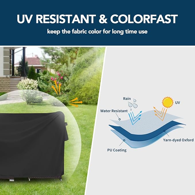 Easy-Going Rectangle Patio Furniture Cover Waterproof Outdoor Dining Table and - Image 2