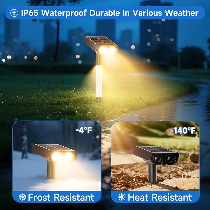 Solar Spot Lights Outdoor Adjustable Beam & PC Light Guide Column, 6 Pack Solar - Image 7