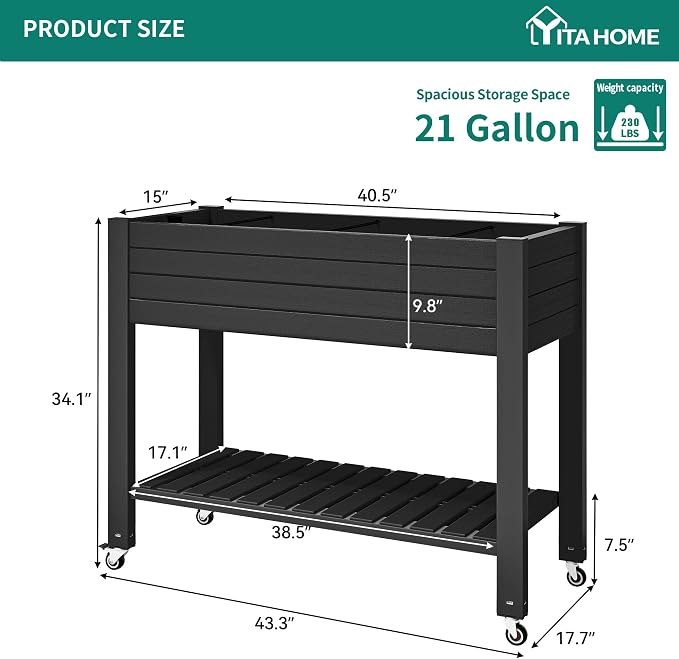 YITAHOME 3.6x1.5x2.8 FT Elevated Garden Bed Kit - Image 7