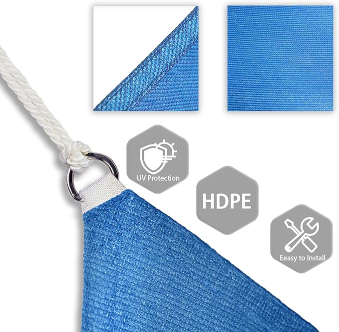 Patio Paradise 27' x 27' x 27' Sun Shade Sail Triangle Canopy Shade Cloth - Image 3