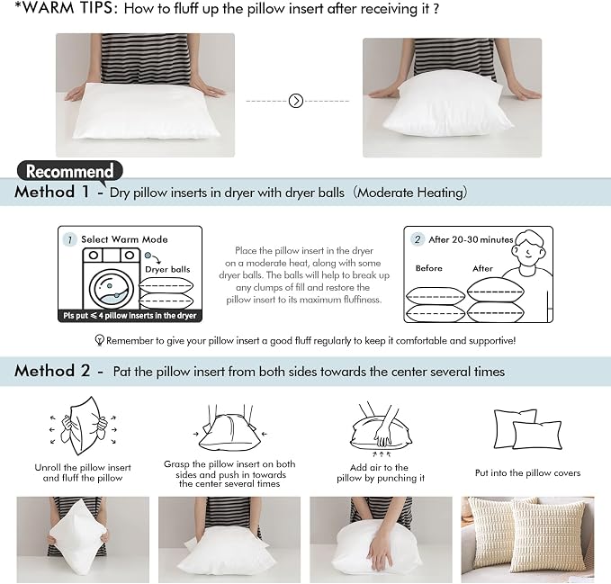 MIULEE 24x24 Pillow Insert Throw Pillow Insert, Outdoor Pillows Water-Resistant - Image 7