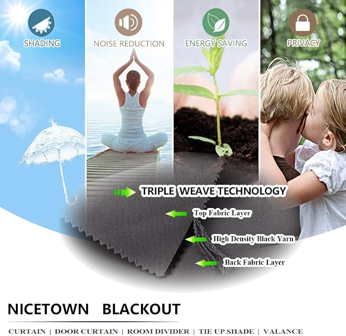 NICETOWN Indoor & Outdoor Blackout Curtain 84 inches Long - Image 6