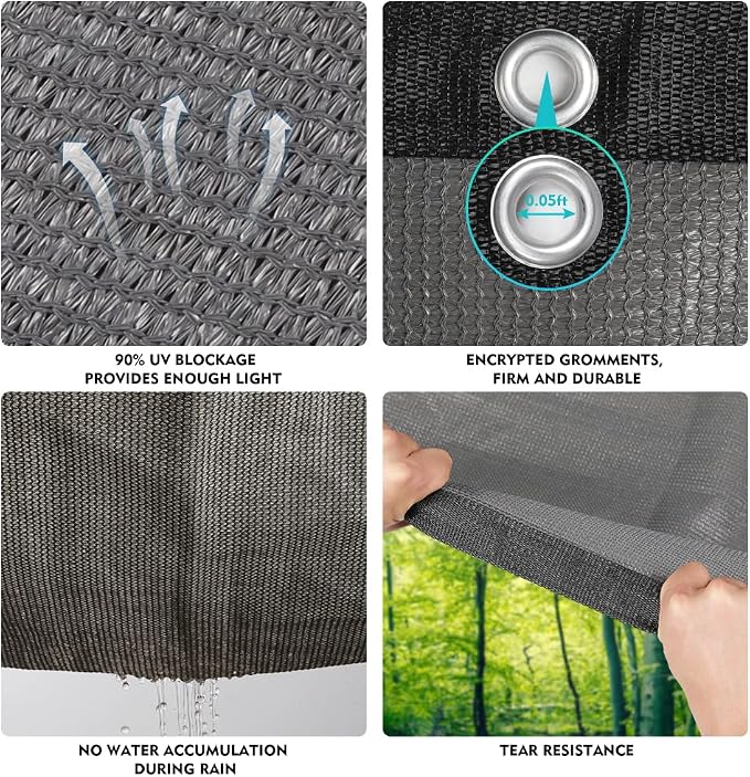 90% Shade Cloth Sun Shade Fabric Privacy Screen Shade Cover - Image 4