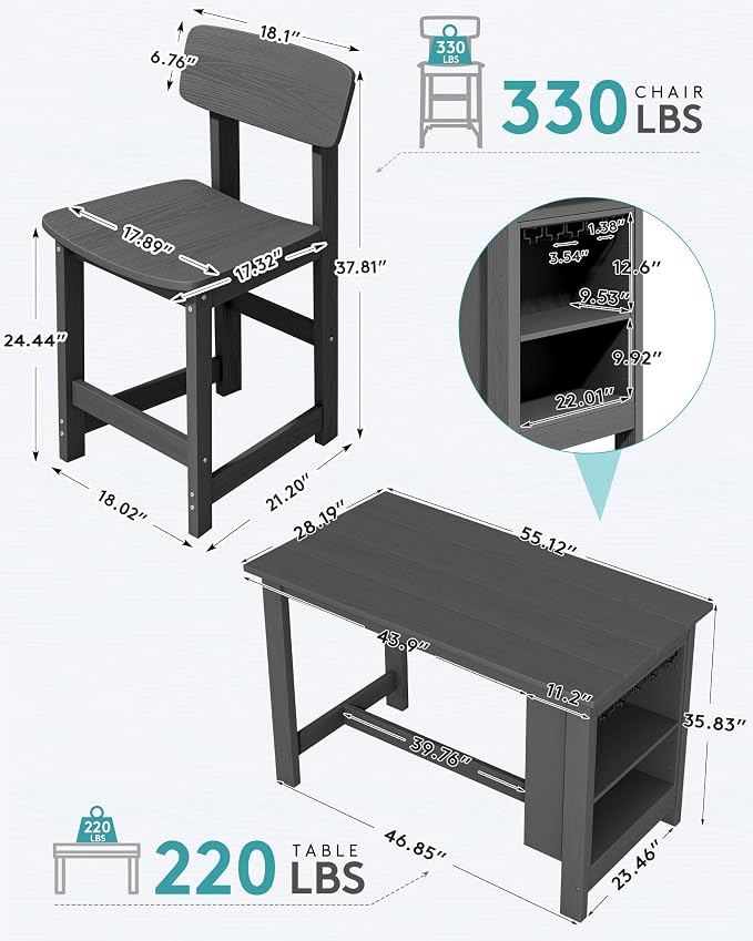 SERWALL 8-Piece Counter Height DiningTable Sets - Image 2